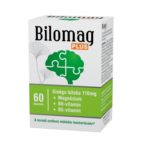 BILOMAG PLUS 110mg Ginkgo biloba kivonatot tartalmazó étrend-kiegészítő kapszula 60db