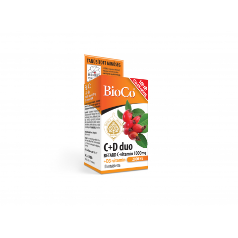 BIOCO C+D DUO RETARD C-VITAMIN 1000mg+D3 2000NE filmtabletta 100db