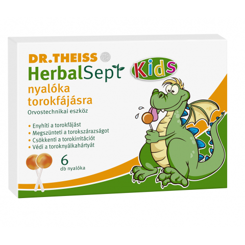 DR. THEISS HERBALSEPT nyalóka torokfájásra narancs ízesítésű 6db