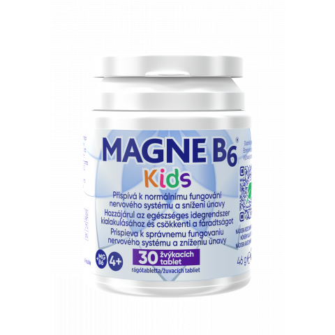 MAGNE B6 KIDS magnéziumot és B6-vitamint tartalmazó étrend-kiegészítő rágótabletta 30db