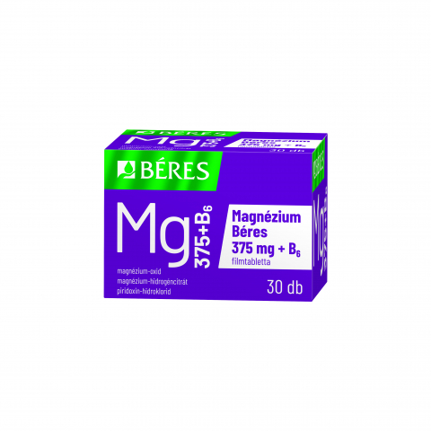 MAGNÉZIUM BÉRES 375mg + B6 filmtabletta 30db