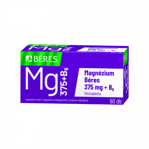 MAGNÉZIUM BÉRES 375mg + B6 filmtabletta 60db