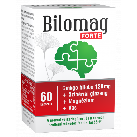 BILOMAG FORTE 120mg GINKGO BILOBA kivonatot tartalmazó étrend-kiegészítő kapszula 60db