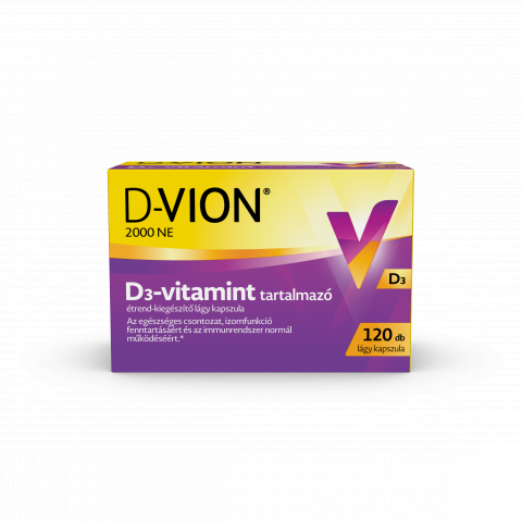 D-VION 2000 NE D3-vitamint tartalmazó étrend-kiegészítő lágy kapszula
120db