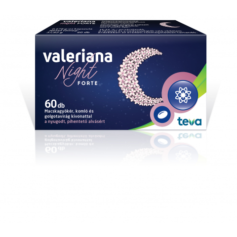 VALERIANA NIGHT FORTE gyógynövénykivonatokat tartalmazó étrend-kiegészítő lágyzselatin kapszula 60db