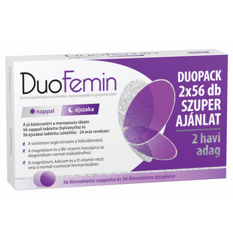 DUOFEMIN étrend-kiegészítő tabletta vitaminokkal, ásványi anyagokkal és gyógynövényekkel 56db+56db