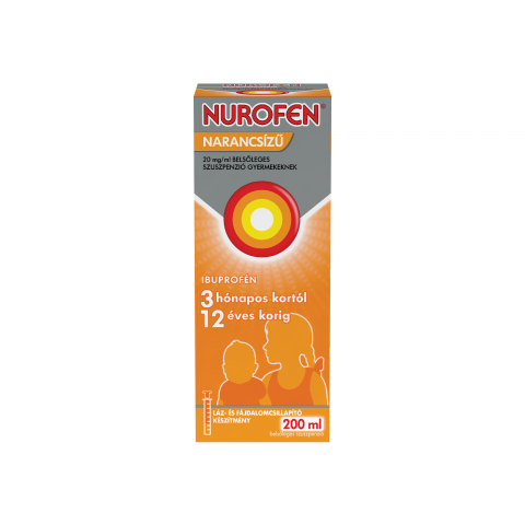 NUROFEN NARANCSÍZŰ 20mg/ml belsőleges szuszpenzió gyermekeknek 200ml