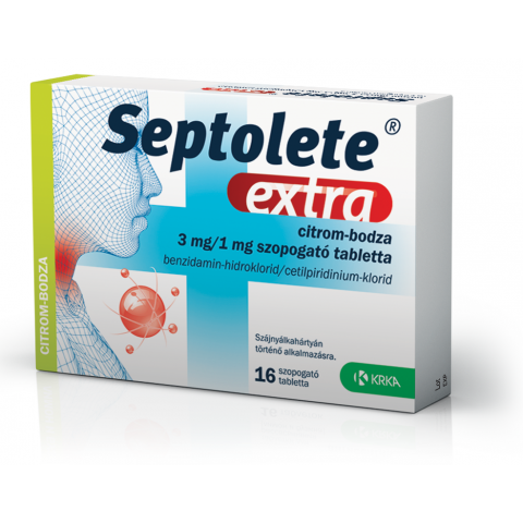SEPTOLETE EXTRA citrom-bodza 3mg/1mg  szopogató tabletta 16db