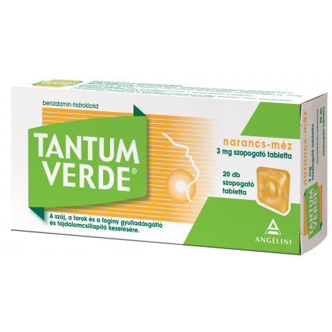 TANTUM VERDE narancs+méz 3mg szopogató tabletta 20db