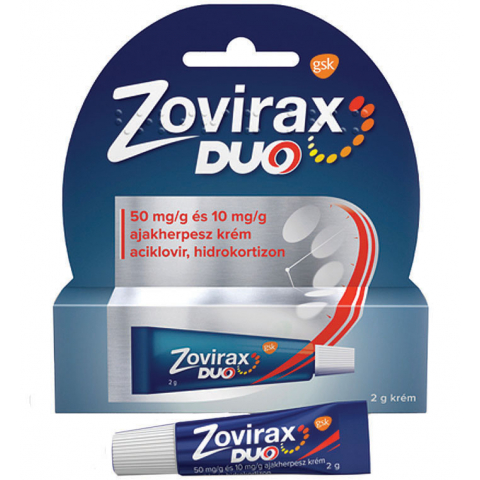 ZOVIRAX DUO 50mg/g+10mg/g ajakherpesz krém 2g