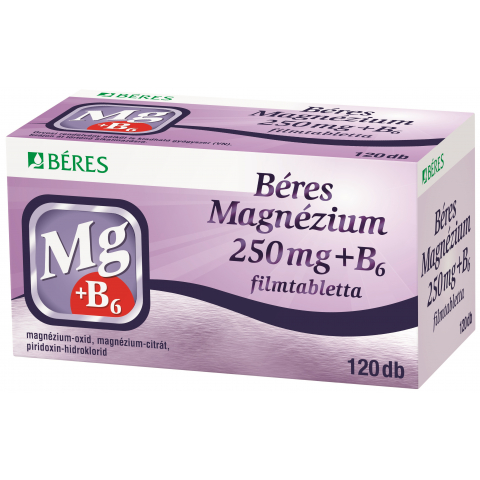 BERES MAGNEZIUM 250mg+B6 filmtabletta 120db